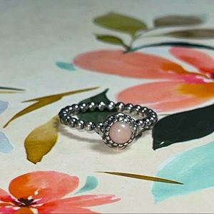 Discontinued PANDORA Beaded Pink Opal Ring